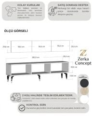 Cavello Tv Sehpası Tv Ünitesi 180 Cm Antrasit Gümüş