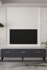 Cavello Tv Sehpası Tv Ünitesi 180 Cm Antrasit Gümüş