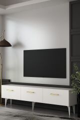 Cavello Tv Sehpası Tv Ünitesi 180 Cm Beyaz Altın