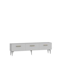 Cavello Tv Sehpası Tv Ünitesi 180 Cm Beyaz Altın