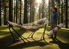 Sante Katlanabilir Kademe Ayarlı Metal Ayaklı Hamak Taşıma Çantası Hediyeli