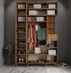 Açelya Portmanto Vestiyer Ceviz - Ücretsiz Kurulum M11