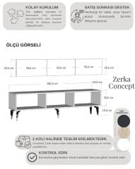 Norelia  Tv Sehpası Tv Ünitesi 180 Cm Antrasit - Gümüş