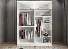 Porta Sürgü Kapaklı Dolap Gardırop Yüklüklü Beyaz Ölçü Seçenekli- Montaj Dahil