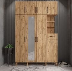 Açelya Portmanto Vestiyer Çam - Ücretsiz Kurulum M11