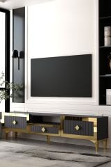 Serano Tv Sehpası Tv Ünitesi 180 Cm Antrasit - Altın