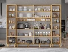 Della Kahve Köşesi Çok Amaçlı Dolap Kiler Mutfak Dolabı Meşe Beyaz Ücretsiz Kurulum Ölçü Seçenekli