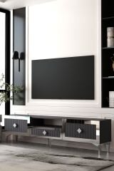 Serano Tv Sehpası Tv Ünitesi 180 Cm Antrasit - Gümüş
