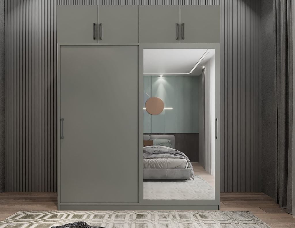 Porta Sürgü Kapaklı Dolap Gardırop Yüklüklü Füme Ölçü Seçenekli- Montaj Dahil