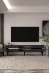 Marbella  Tv Sehpası Tv Ünitesi 180 Cm Antrasit - Gümüş