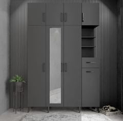 Açelya Portmanto Vestiyer Füme - Ücretsiz Kurulum M11