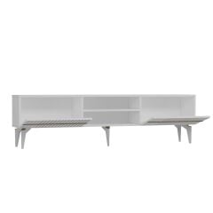 Marbella  Tv Sehpası Tv Ünitesi 180 Cm Beyaz - Altın