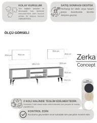 Marbella  Tv Sehpası Tv Ünitesi 180 Cm Beyaz - Gümüş
