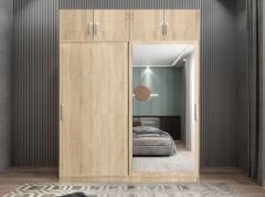 Porta Sürgü Kapaklı Dolap Gardırop Yüklüklü Meşe Ölçü Seçenekli- Montaj Dahil