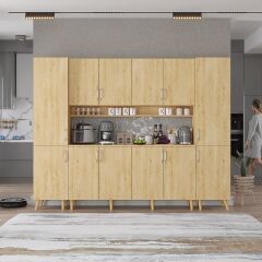 Della Kahve Köşesi Çok Amaçlı Dolap Kiler Mutfak Dolabı Meşe Ücretsiz Kurulum Ölçü Seçenekli