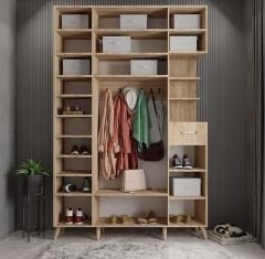 Açelya Portmanto Vestiyer Meşe - Ücretsiz Kurulum M11