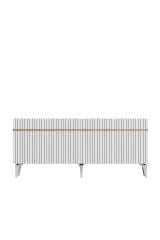 Fontana Lazer Pleksi Desen Konsol  Tv Sehpası Çok Amaçlı Dolap 180 Cm Beyaz- Altın