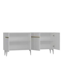 Fontana Lazer Pleksi Desen Konsol  Tv Sehpası Çok Amaçlı Dolap 180 Cm Beyaz- Altın