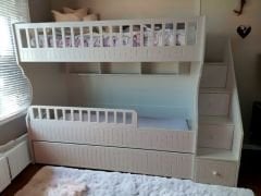 Lugo Tamamı Mdf Lake Boyalı Yavrulu 3 lü Ranza Beyaz Ücretsiz Kurulum