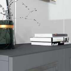 Ülgen Konsol Tv Sehpası  Çok Amaçlı Dolap 75 cm Antrasit - Gümüş