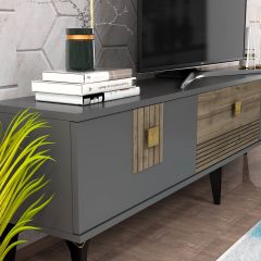 Maria Tv Sehpası Tv Ünitesi Antrasit - Ceviz