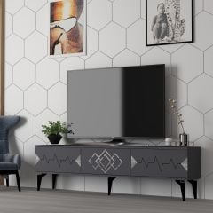 Tempo Tv Sehpası Tv Ünitesi Antrasit - Gümüş