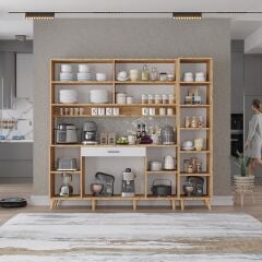 Zenit Kahve Köşesi Çok Amaçlı Dolap Kiler Mutfak Dolabı Çam Beyaz Ücretsiz Kurulum Ölçü Seçenekli