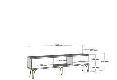 Tempo Tv Sehpası Tv Ünitesi Beyaz - Gümüş
