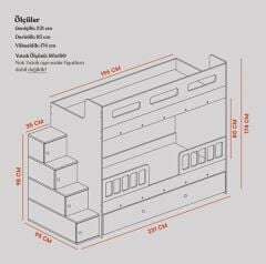 Buket  Tamamı Mdf Çelik Destekli Yavrulu Ranza CB - Ücretsiz Kurulum - Özel Teslimat