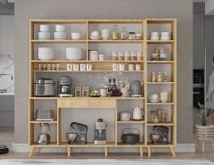 Zenit Kahve Köşesi Çok Amaçlı Dolap Kiler Mutfak Dolabı Meşe Ücretsiz Kurulum Ölçü Seçenekli