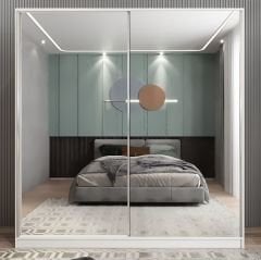 Bodrum Sürgü Kapaklı Dolap Gardırop Beyaz - Ücretsiz Kurulum Ölçü Seçenekli