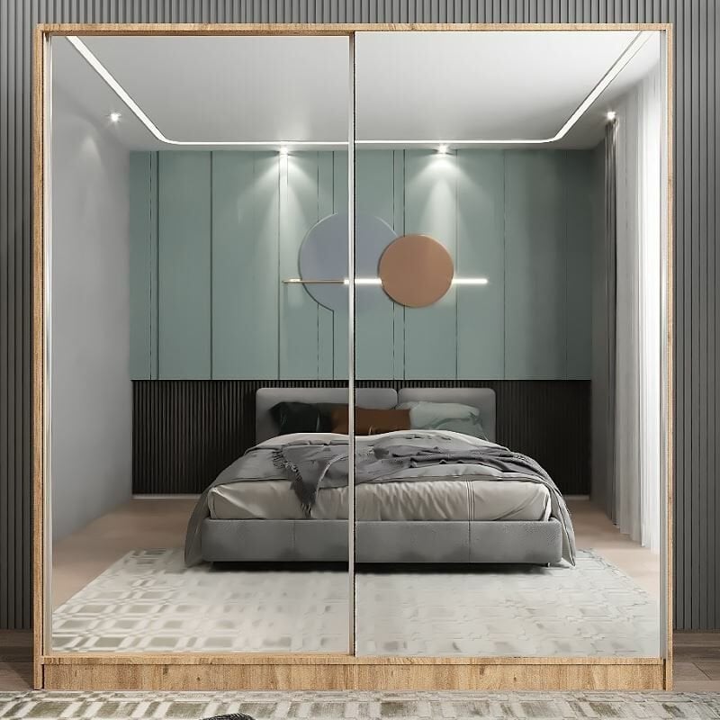 Bodrum Sürgü Kapaklı Dolap Gardırop Çam- Ücretsiz Kurulum Ölçü Seçenekli