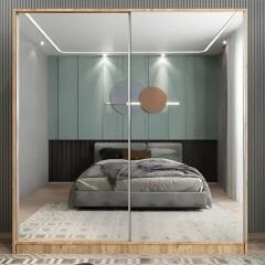 Bodrum Sürgü Kapaklı Dolap Gardırop Çam- Ücretsiz Kurulum Ölçü Seçenekli