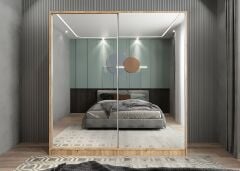 Bodrum Sürgü Kapaklı Dolap Gardırop Çam- Ücretsiz Kurulum Ölçü Seçenekli