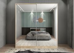 Bodrum Sürgü Kapaklı Dolap Gardırop Meşe- Ücretsiz Kurulum Ölçü Seçenekli