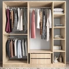 Magnum 5 Kapaklı Dolap Gardırop Meşe - Ücretsiz Kurulum