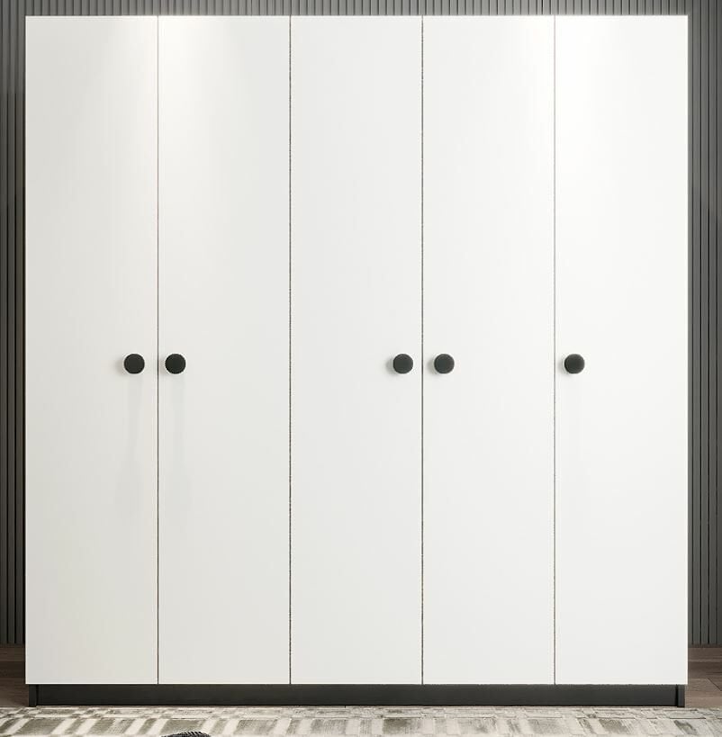 Magnum 5 Kapaklı Dolap Gardırop Füme Beyaz - Ücretsiz Kurulum