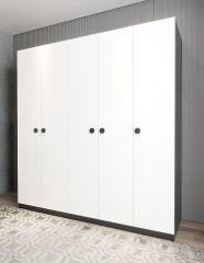 Magnum 5 Kapaklı Dolap Gardırop Füme Beyaz - Ücretsiz Kurulum