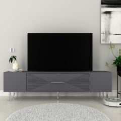 Motif Tv Sehpası Tv Ünitesi Antrasit Gümüş