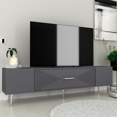 Motif Tv Sehpası Tv Ünitesi Antrasit Gümüş