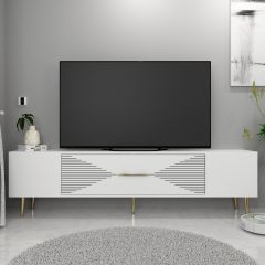 Motif Tv Sehpası Tv Ünitesi Beyaz Altın