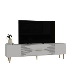 Motif Tv Sehpası Tv Ünitesi Beyaz Altın