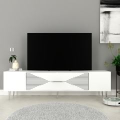 Motif Tv Sehpası Tv Ünitesi Beyaz Gümüş