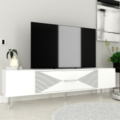 Motif Tv Sehpası Tv Ünitesi Beyaz Gümüş
