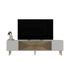 Motif Tv Sehpası Tv Ünitesi Beyaz Safirmeşe Gümüş