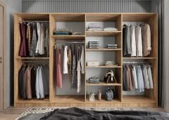 Terra 8 Kapaklı Dolap Gardırop Çam - Ücretsiz Kurulum