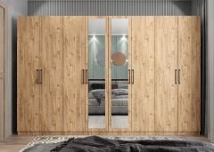 Terra 8 Kapaklı Dolap Gardırop Çam - Ücretsiz Kurulum