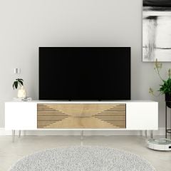 Motif Tv Sehpası Tv Ünitesi Beyaz Safirmeşe Altın