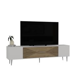 Motif Tv Sehpası Tv Ünitesi Beyaz Safirmeşe Altın