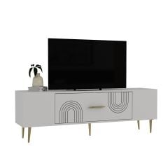 Valeria Tv Sehpası Tv Ünitesi Beyaz Altın